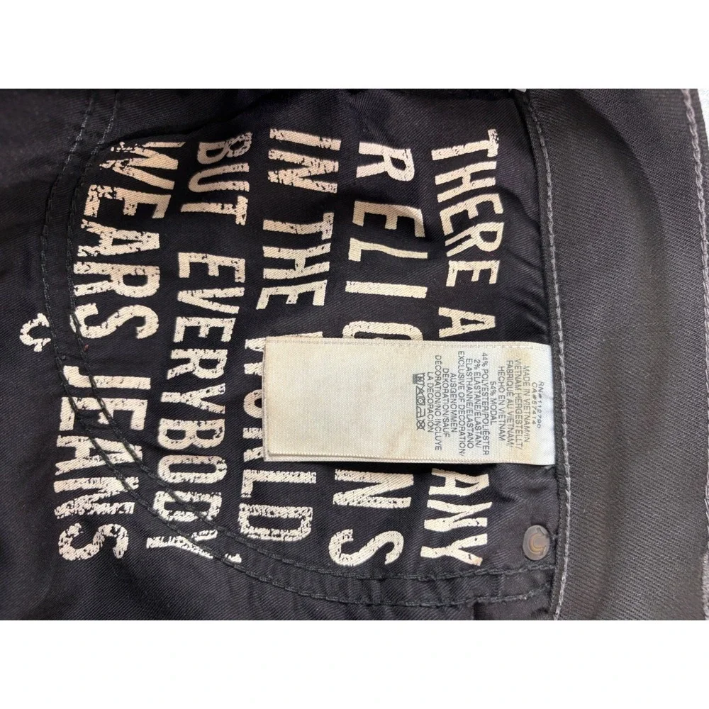 True Religion Geno‎ Relaxed Slim Black Jeans Mens 30 Stretch MDAE08N41C
